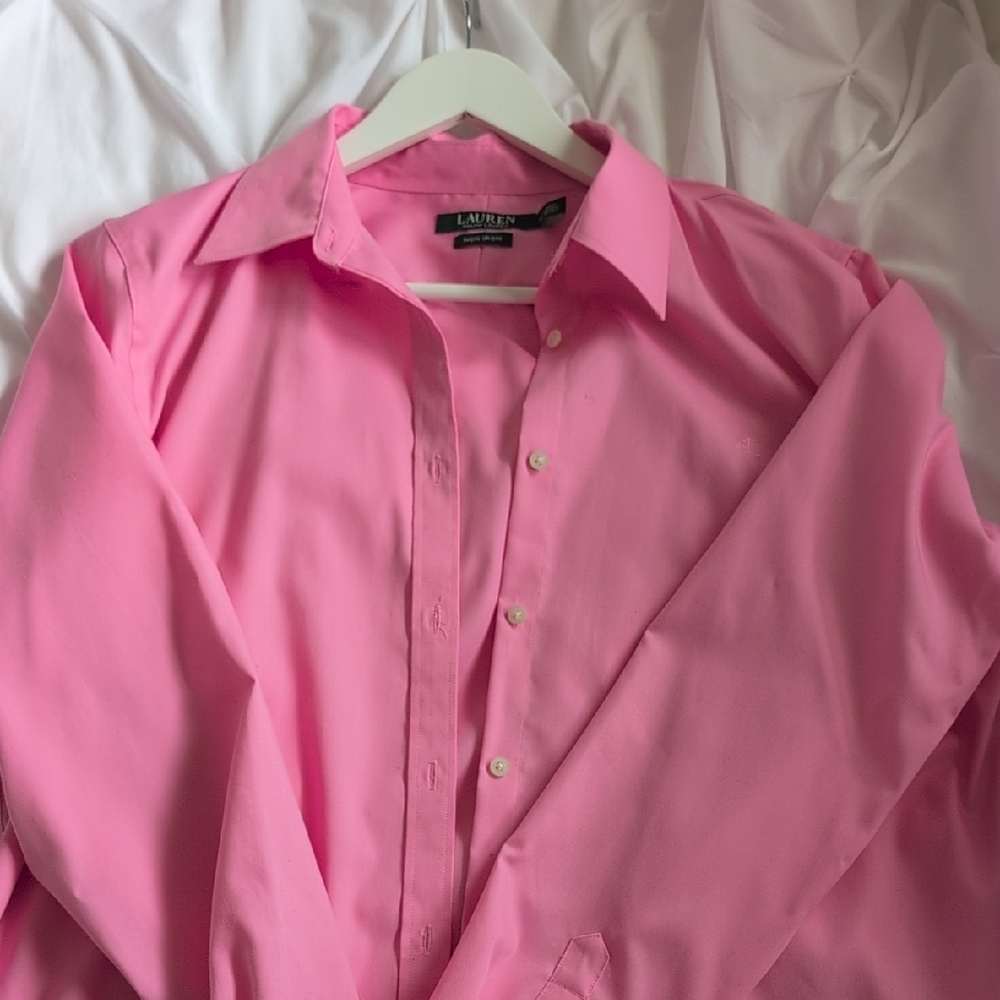 Lauren Ralph Lauren Pink Oxford Shirt Classic Style